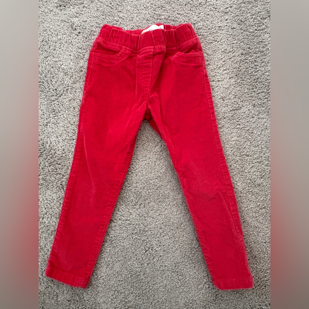 Mini Boden Red Corduroy Velvet Pants Size 3